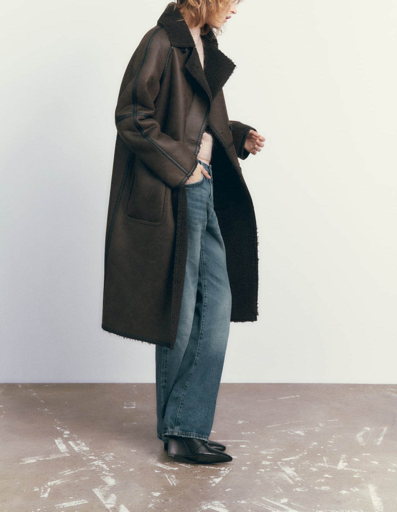 Winter Jacket With Belt Fashion Double Breasted Lapel Windbreaker Women&