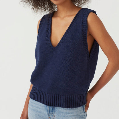 Ladies Knitted Vest Sleeveless Sweater