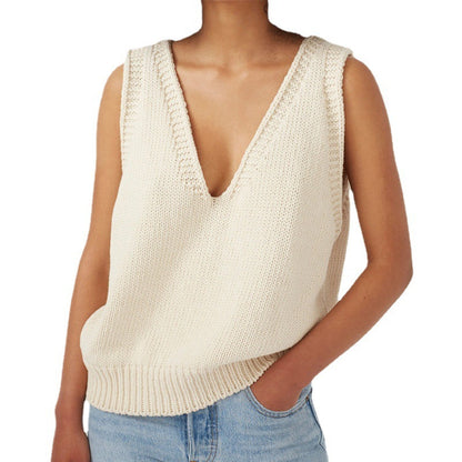 Ladies Knitted Vest Sleeveless Sweater